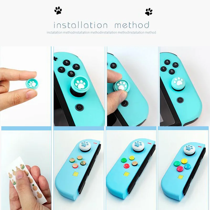 Thumb Stick-cubierta protectora para Botón de Joystick, cubierta protectora para interruptor Oled Joy-con, NS Lite, pegatina para mando ABXY, funda de piel
