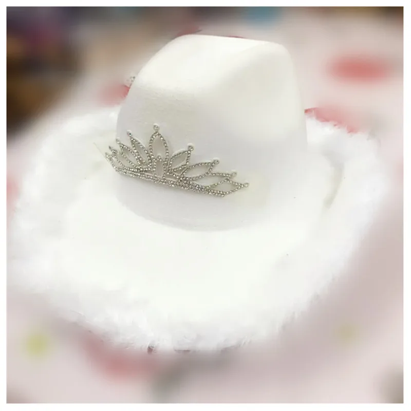 White Feather Fedora Hats Women Winter Cows Jazz hats cowboy hat winter cap Decorative hat wool Jazz Panama hat wholesale