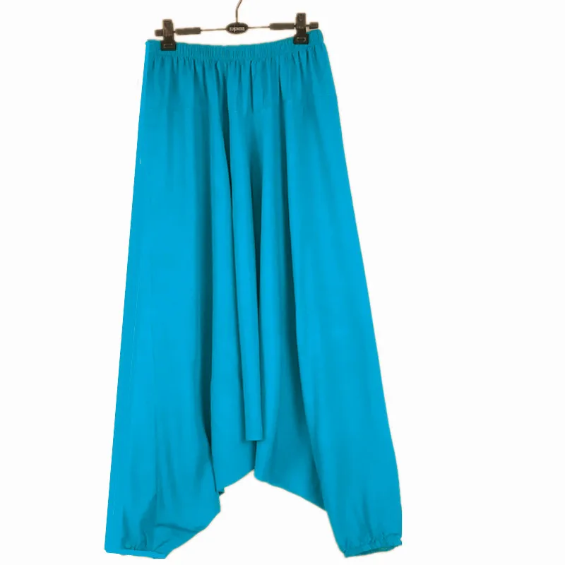 Women Summer Harem Pants Casual Cotton Solid Elastic Waist Wide Leg Pants Bottoms Loose Long Trousers 13 Colors