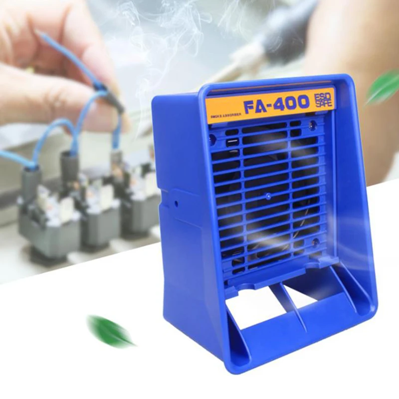 220V/110V Solder Iron Smoke Absorber Fume Extractor Soldering Air Blower Desktop Exhaust Fan Ventilator Smoke Absorb Machine