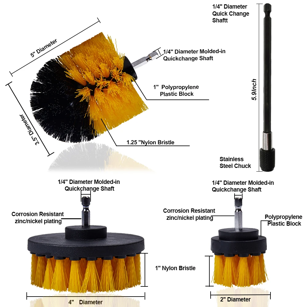 Drill Brush Set Detailing Brush For Car Tire Wheel Rim Cleaning Brushes For Screwdriver Foam Polishing Pad Car Cleaning Tools