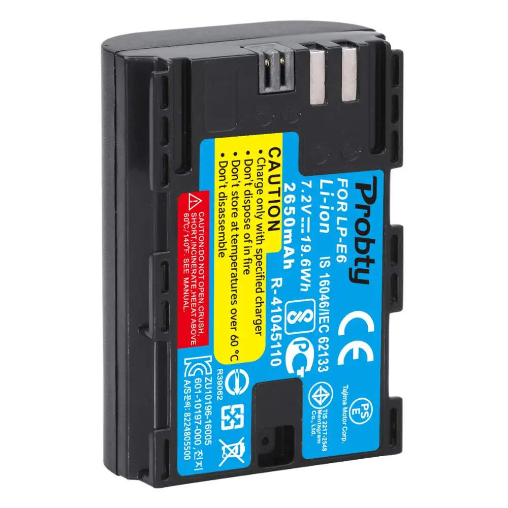 Do Canon 2650mAh 5szt LP-E6 LP E6 LPE6 Baterie do aparatów Canon 60D, 70D, 80D, 5DS R, 5D Mark II III IV, 6D, 7D, C700, XC15