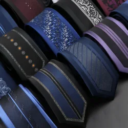 Men's Slim Ties Luxurious Necktie Stripe Business Jacquard Tie Dress Shirt Daily Wear Cravat Accessories Wedding Party Gift