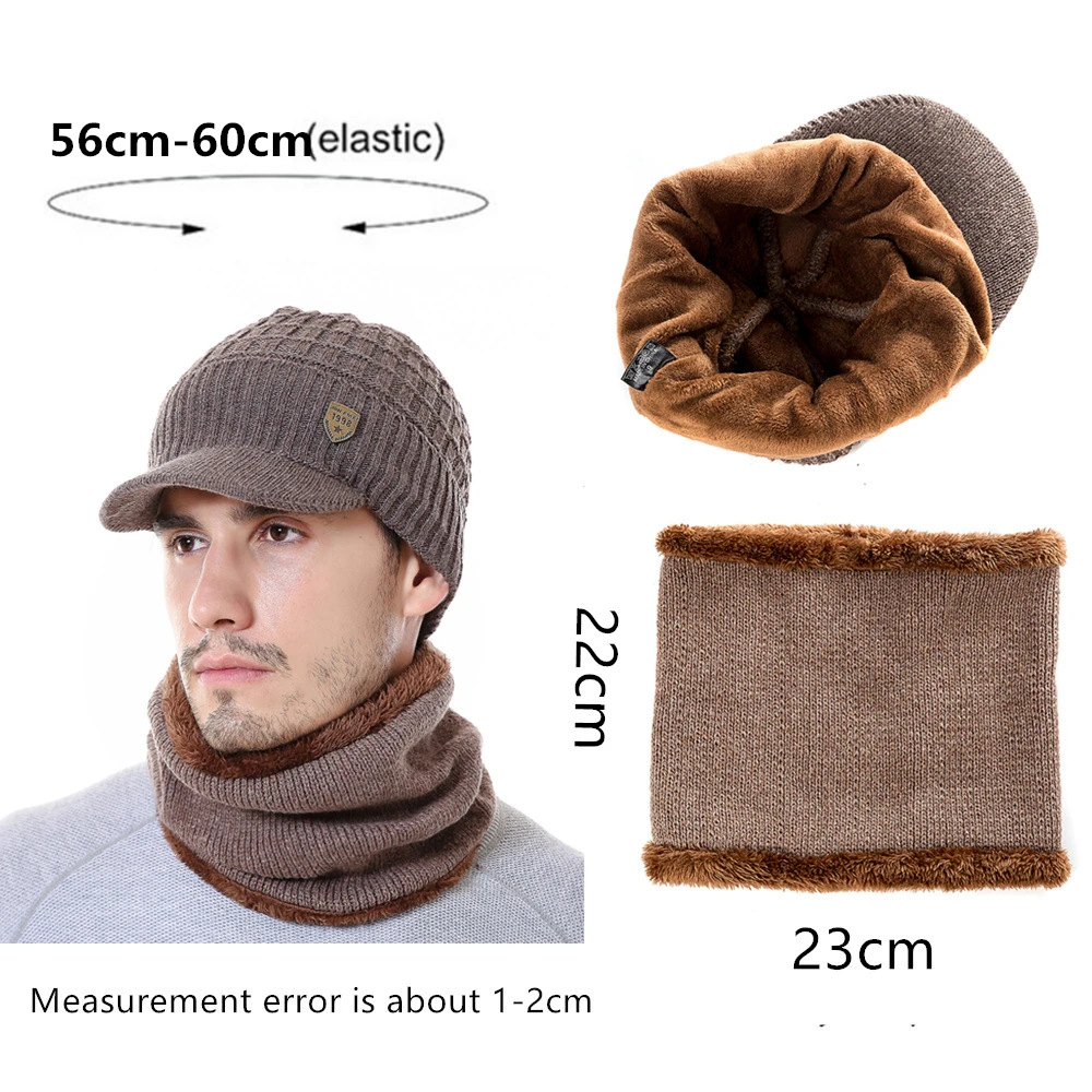 New High Quality Men Winter Hat With Brim 1998 Label Winter Cap For Men Outdoor Wool Keep Warm Fashion Knitted Hat Dropshipping