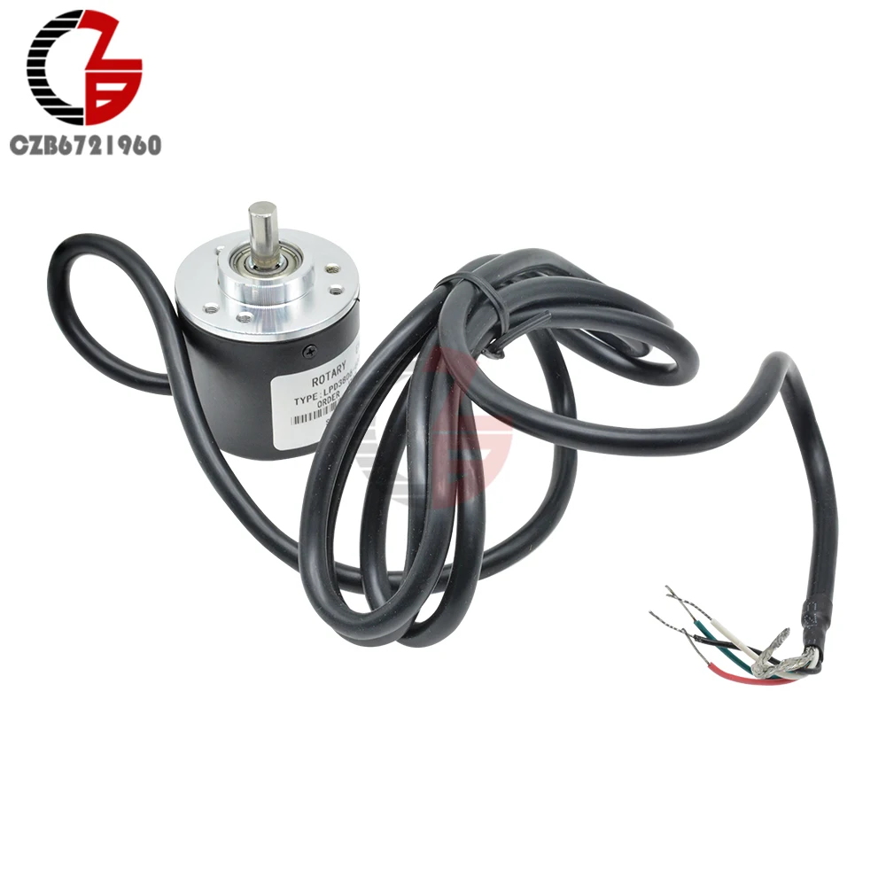 600/2400 Pulse Incremental Rotary Encoder DC 5V-24V 1 2 Phase AB Photoelectric Encoder 600P/R for Rotational Speed Angle