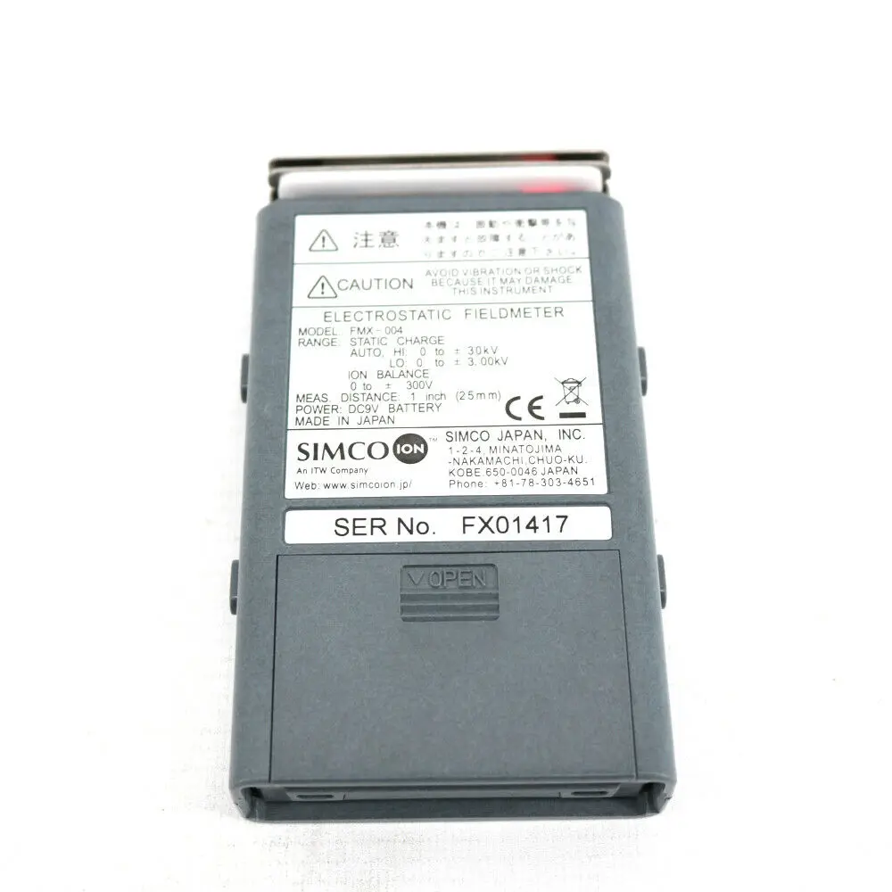 Medidor de campo eletrostático original simco embutido, testador para teste eletrostático, fmx004 faixa de medição 0 a ± 1,49kv