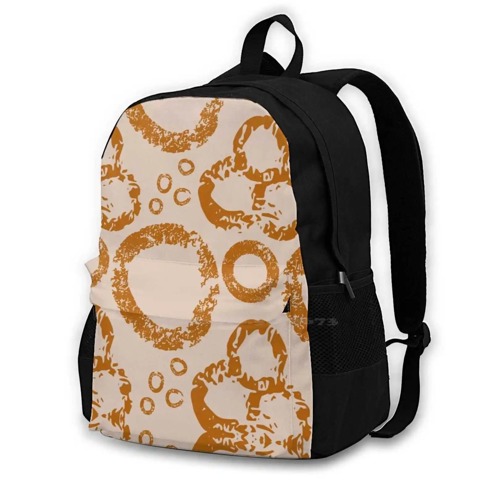 Orange Bubbles In Peach Large Capacity School Backpack Laptop Bags Orange Circles Blue Cute Red Trendy Pink Spring Ocean Yellow