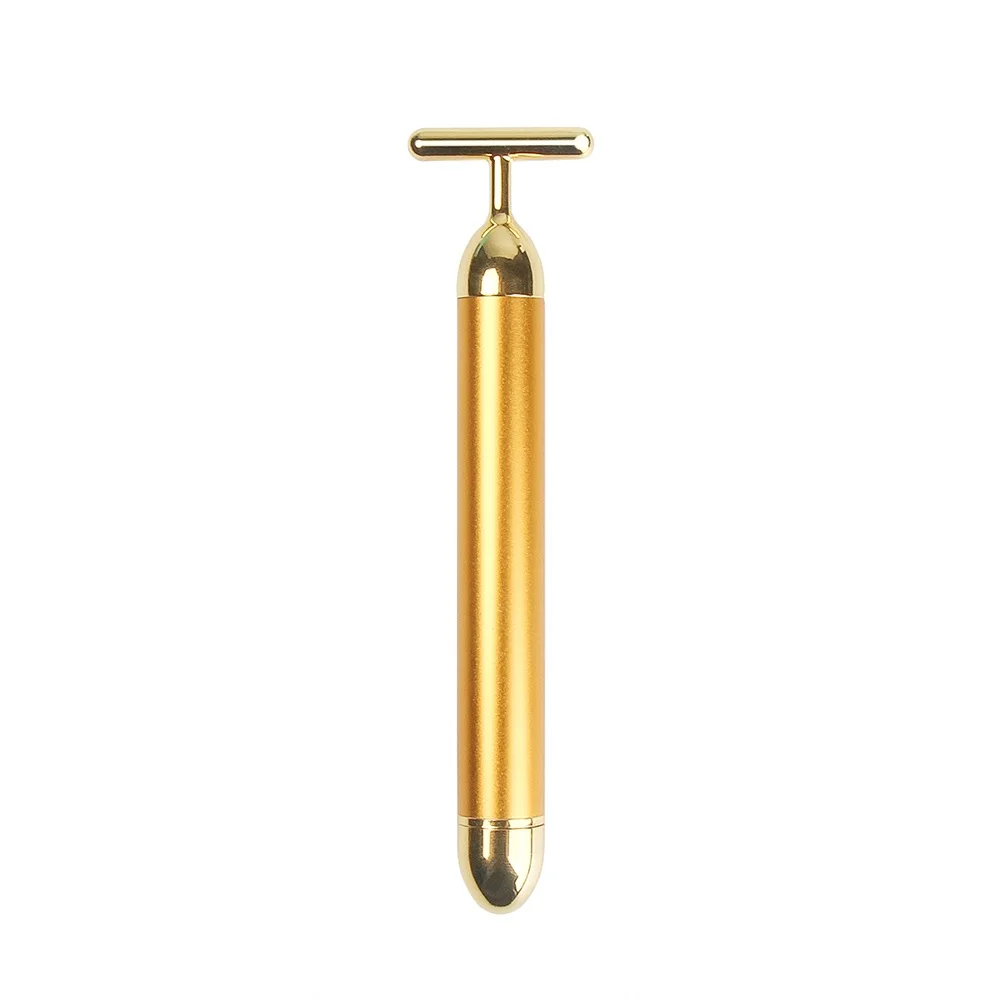 24k Gold Vibration Gesichts Abnehmen Gesicht Schönheit Bar Pulse Straffende Gesichts Roller Massager Lift Hautstraffung Falten Stick