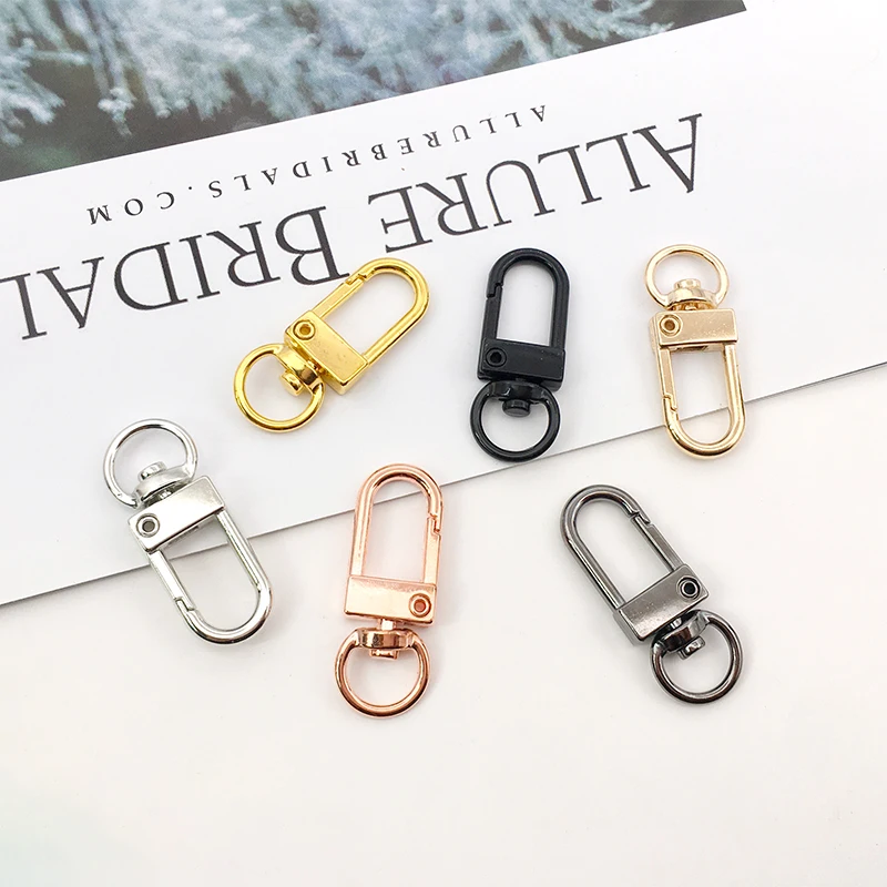 10pcs/lot 12x33mm 6 Colors Classic Zinc Alloy Lobster Clasp Hooks for DIY Keychain Necklace Bracelet Jewelry Making Findings