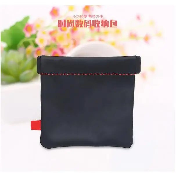 Чехол для наушников из искусственной кожи, чехол для хранения наушников, маленькая Защитная сумка для кабеля, гарнитуры, монеты