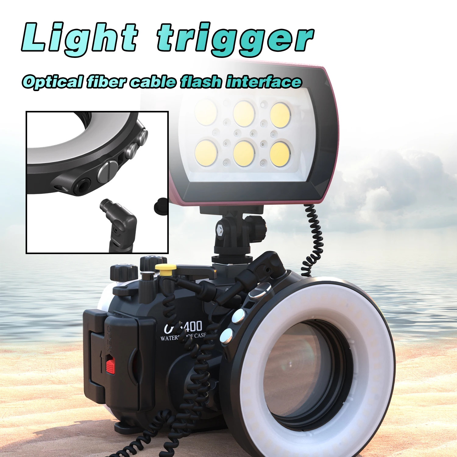 Flash Camera Ring Light Speed Underwater 40m 67mm Interface 3 Colors Light Lamps with New Arrive USB Charge