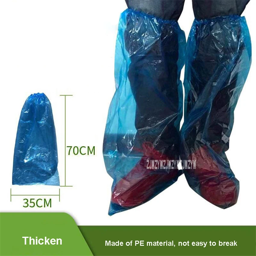 100 pcs/pack Disposable Shoe Cover Lengthen Thickened Protective Non-slip Foot Cover Household Dustproof Waterproof  Shoe Cover