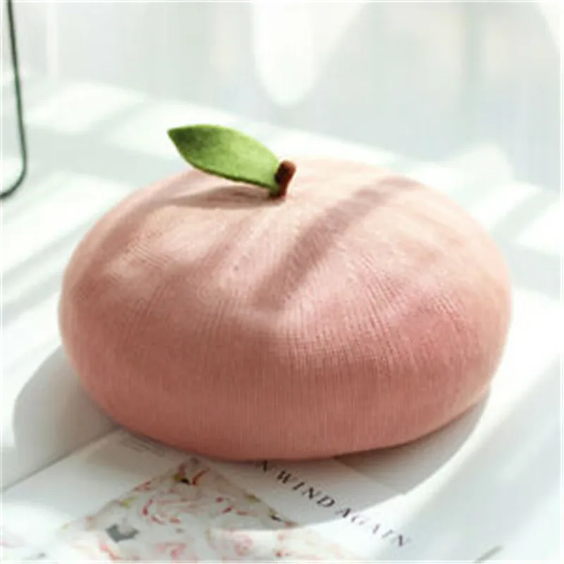 ผลไม้สีส้ม Apple พีช Beret น่ารักสาวหมวกจิตรกรหมวก Accessorie ตุ๊กตาน่ารักคอลเลกชันจำกัดคอสเพลย์คริสต์มาสของขวัญ