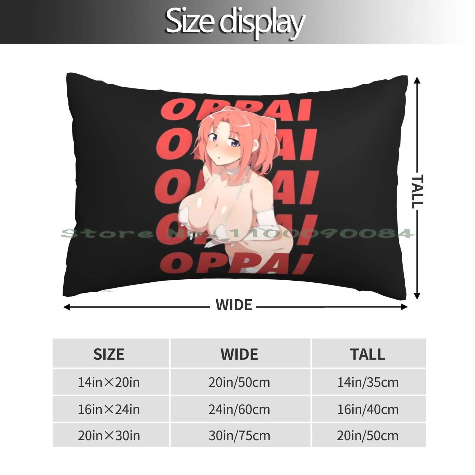 Sexy Oppai Anime Girrl Pillow Case 20x30 50*75 Sofa Bedroom Waifu Ecchi Manga Sexy Anime Kawaii Tits Boobs Erotic Lewd Japanese