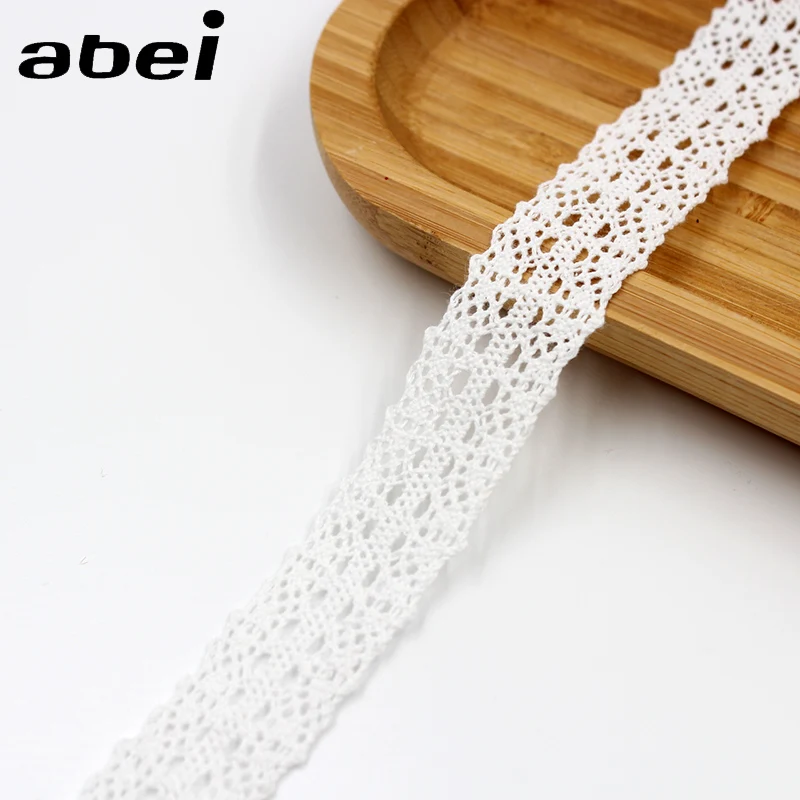 5Yards/Lot White/Beige Cotton Lace Crocheted Lace Ribbon Wedding Party Craft Apparel Sewing Fabric DIY Handmade Accessorie