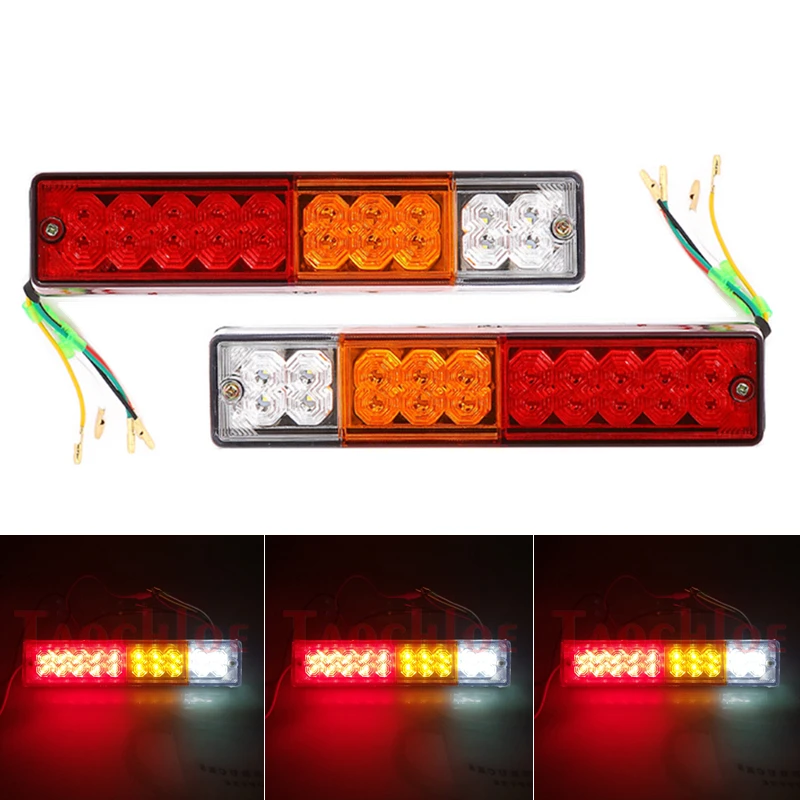 2Pcs LED Forklift Tail Lights Trailer Rear Light 12V 24V Tractor Turn Signal Brake Reversing Lamp Tricycle Taillights