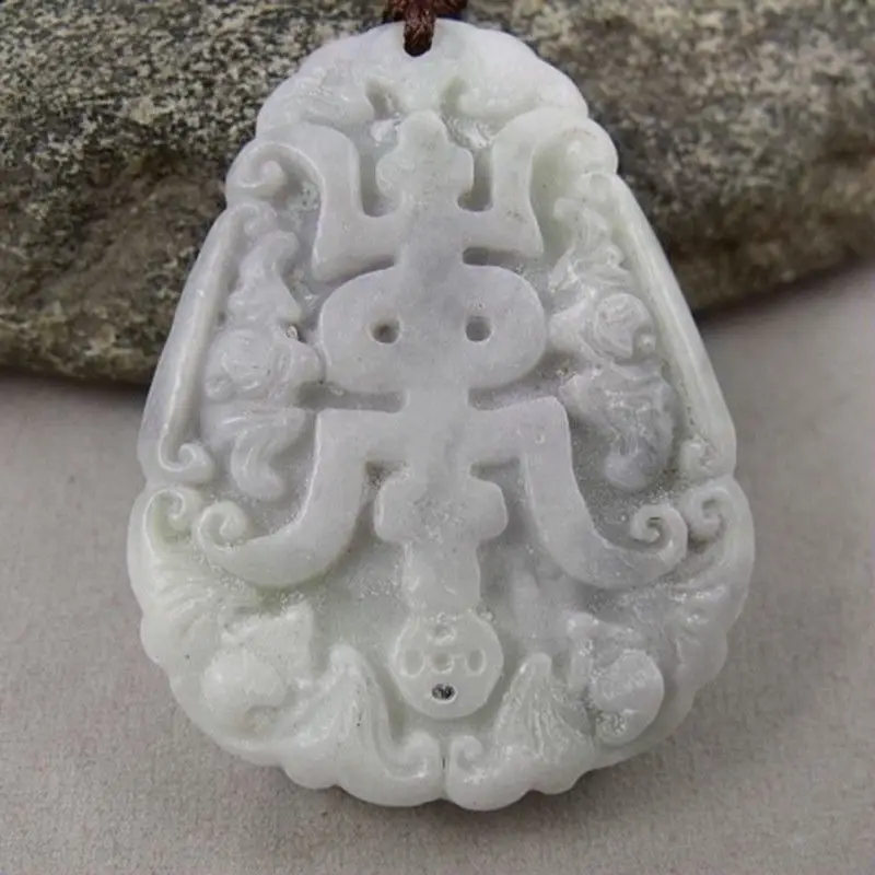 Lantian Chalcedony Longevity Symbol Amulet Pendant NO. 302 128