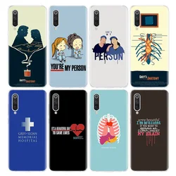 Custodia per telefono Greys Anatomy per Xiaomi Redmi Note 12 11 10 11E Pro Plus 11S 11T 10S 9 9S 8 8T 7 9T Cover posteriore in TPU trasparente morbido