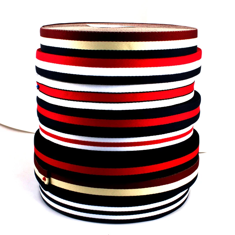 Color polyester striped   cap with ribbon decorative ribbon edging cloth strip wide men and women T-shirt accessories diy belt