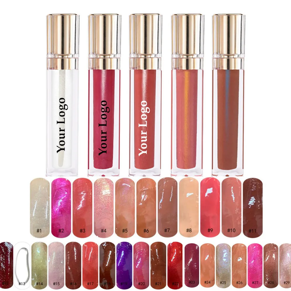 40pcs Private Label Lip Gloss Wholesale Clear Shiny Glitter Glossy Makeup Lipgloss Custom Logo Liquid Lipstick Bulk Cosmetics