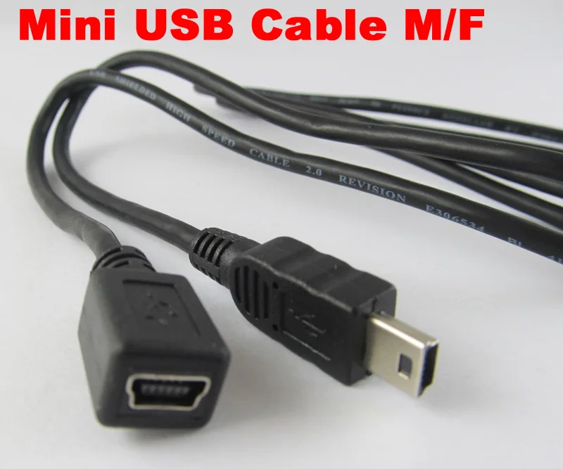 

50pcs 1m Mini USB 5pin Male to Female Jack extension cable Item No.: 4-0004