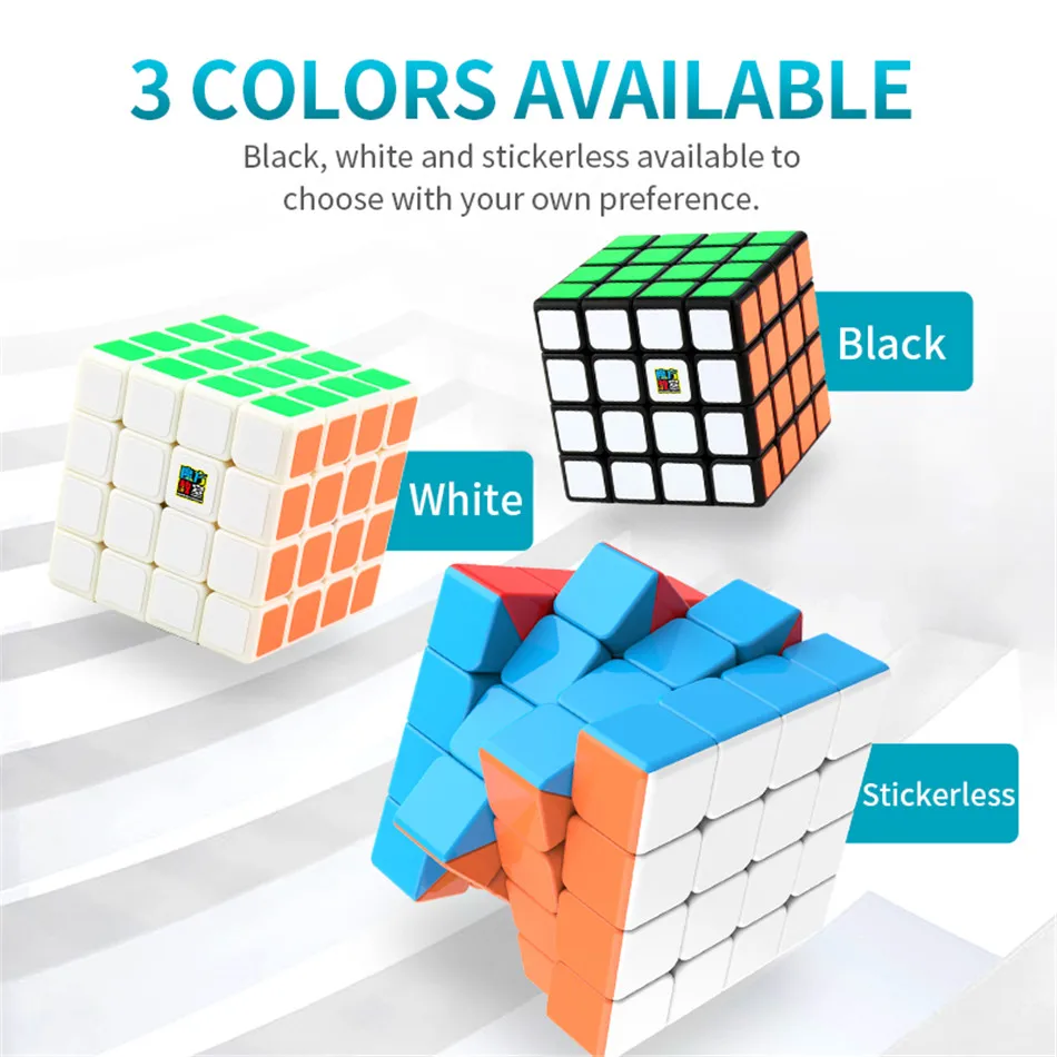 MoYu Meilong 4x4x4 Magic Speed Cube Stickerless/Schwarz Sticker 4x4 Professionelle Puzzle Cubes Lernspielzeug für Kinder – Detail 9