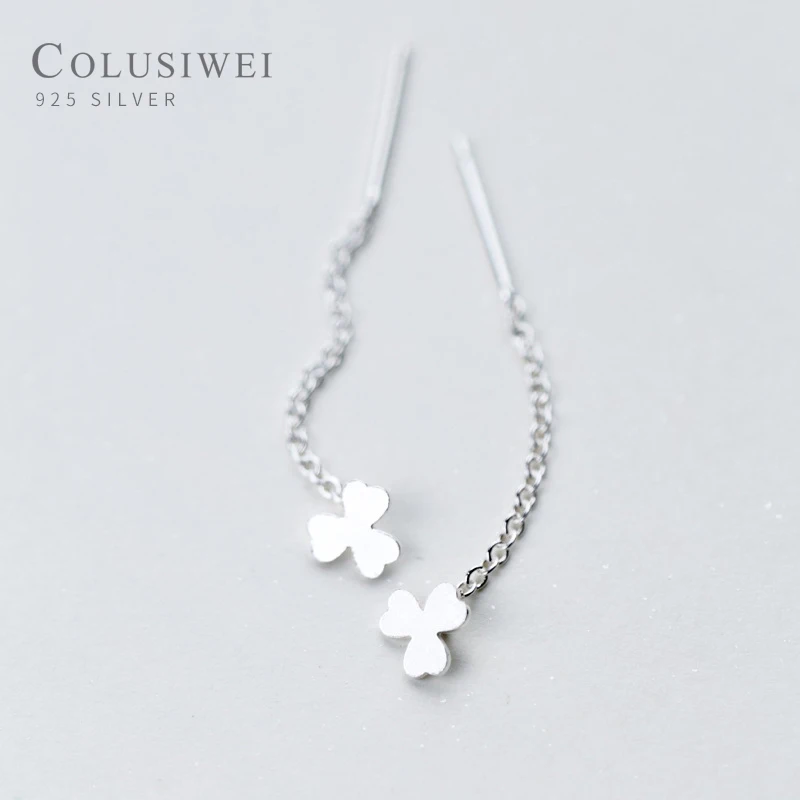 

Colusiwei Lucky Clover Long Chain Drop Earrings for Women 925 Sterling Silver Jewelry Flower Accessoreis 2019 Female Bijoux