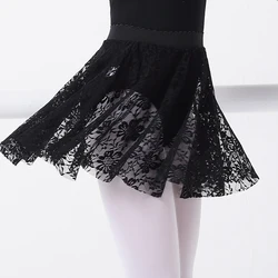 Fashion Girl Kids Mesh Lace Transparent Dance skate Gymnastics Skirt Swimsuit Bottom cover Ladies Elastic High Waist Mini Skirt