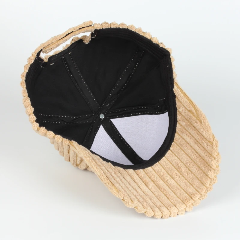 Wholesale Fashion women and Lady Corduroy striped flat Navy Caps autumn and winter solid color Sports Baseball hats with Rope
