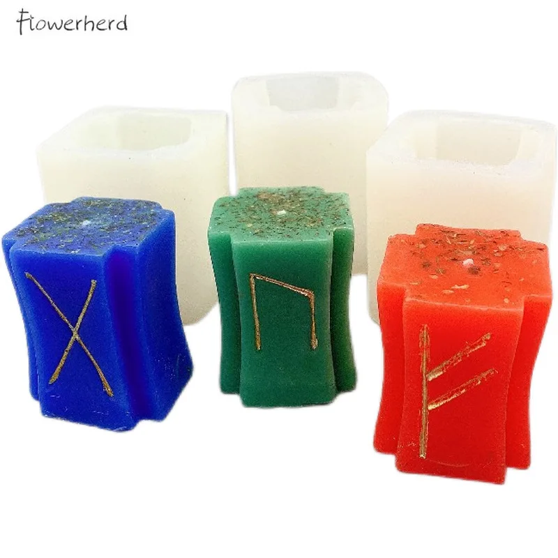 Rune Candle Silicone Mould Handmade Resin Molds Occult Divination Soap Mold Aromatherapy Candle Molds for Candle Making Supplies