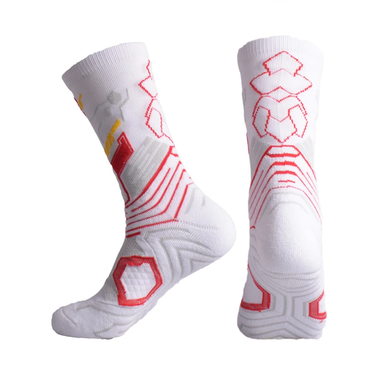 

1 Pair Sports Socks Thickened Towel Bottom Non-slip Breathable Middle Colorful Outdoor Running Cycling Basketball Men's Socks