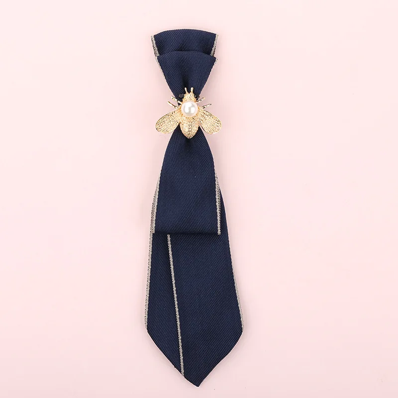 Fashion New Pearl Bee Bow Tie Women\'s College Style British Shirt Uniform Accessories High-quality Handmade Jewelry