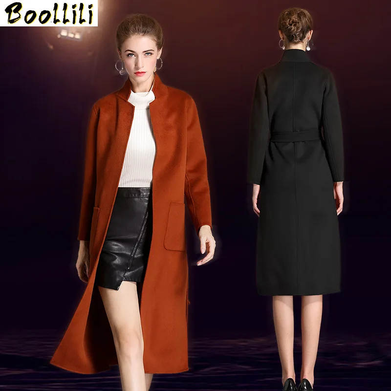 Cashmere Boollili Double-sided Wool Coat Women Autumn Long Jacket Womens Coats Overcoat 2023 Abrigos Mujer Elegante