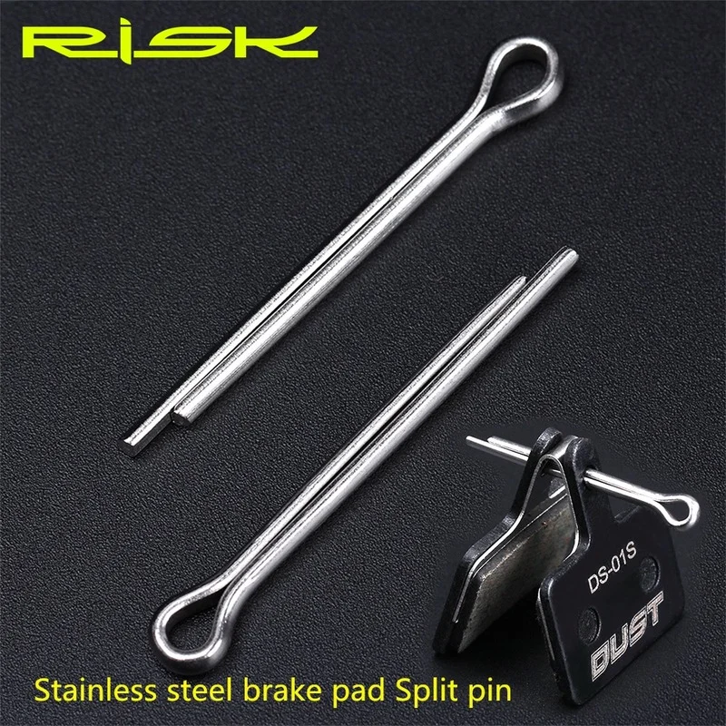 RISK-pastillas de freno de disco para bicicleta de montaña, 10 unids/lote, fijación de acero inoxidable, Pin dividido de 4cm