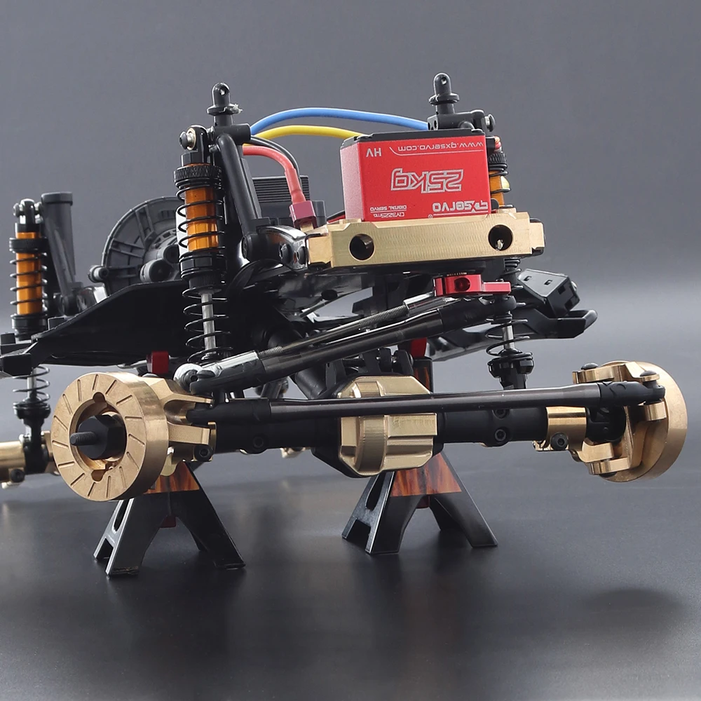SCX10 II AR44 oś mosiężna przeciwwaga zestaw zwrotnice przewoźnicy różnicowa pokrywa dla 1/10 gąsienica RC Axial 90046 90047