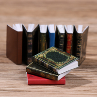 3/4PCS 1/12 Scale Miniature Book Model Can Be Opened Dollhouse Scene Supplies Mini Photo Props Playing House Accessories