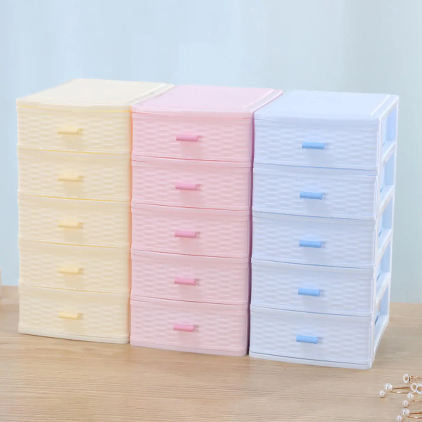 Mini Multi-Layer Desktop Drawer Style Storage Box Plastic Cosmetics Jewelry Case Jewelry Organizer Large High Capacity Storage