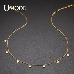 UMODE Heart-Shaped Link Chain Necklaces Metal Copper Plating Gold Color For Women Necklace Girl Gift UN0388