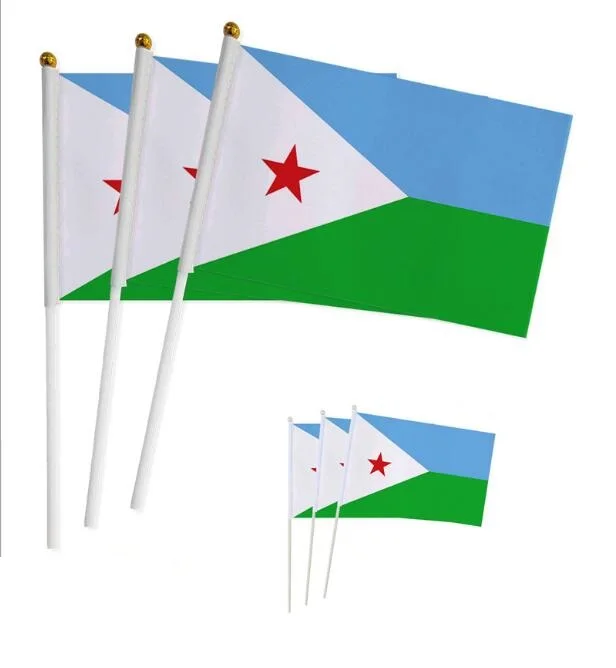 KAFNIK, Djibouti//Mali/Dominica/Saint Lucia/Ecuador/Timor-Leste/Equatorial Guinea/Nicaragua 14*21CM Hand Flag With Pole