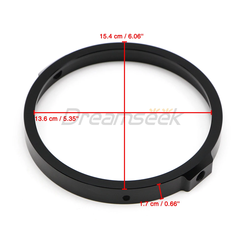 5.75 Inch LED Headlight Mounting Ring Bracket for Harley Suzuki Kawasaki Motorcycle Trim Holder Adapter CNC Alu Silver / Black 4