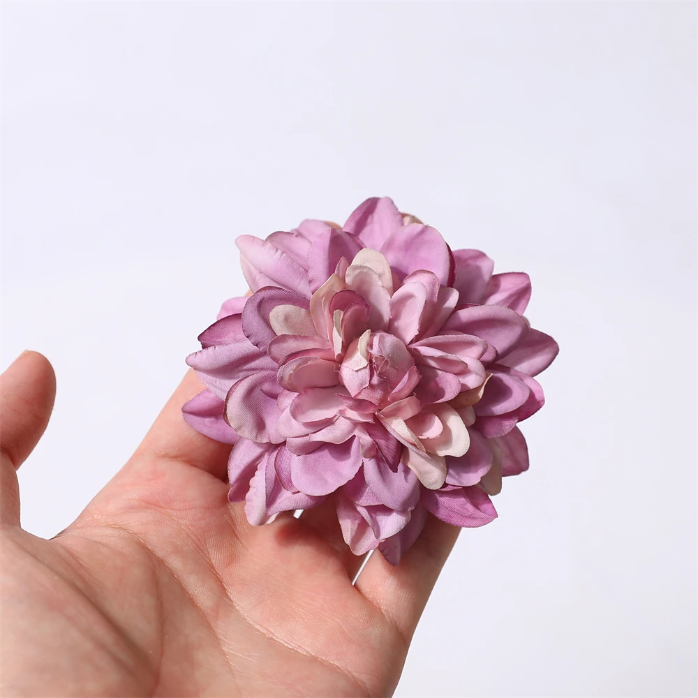 5PCS Dahlia Artificial Silk Flowers Heads For Wedding Home Decoration DIY Wreath Gift Box Scrapbooking Craft Fake Flower Head