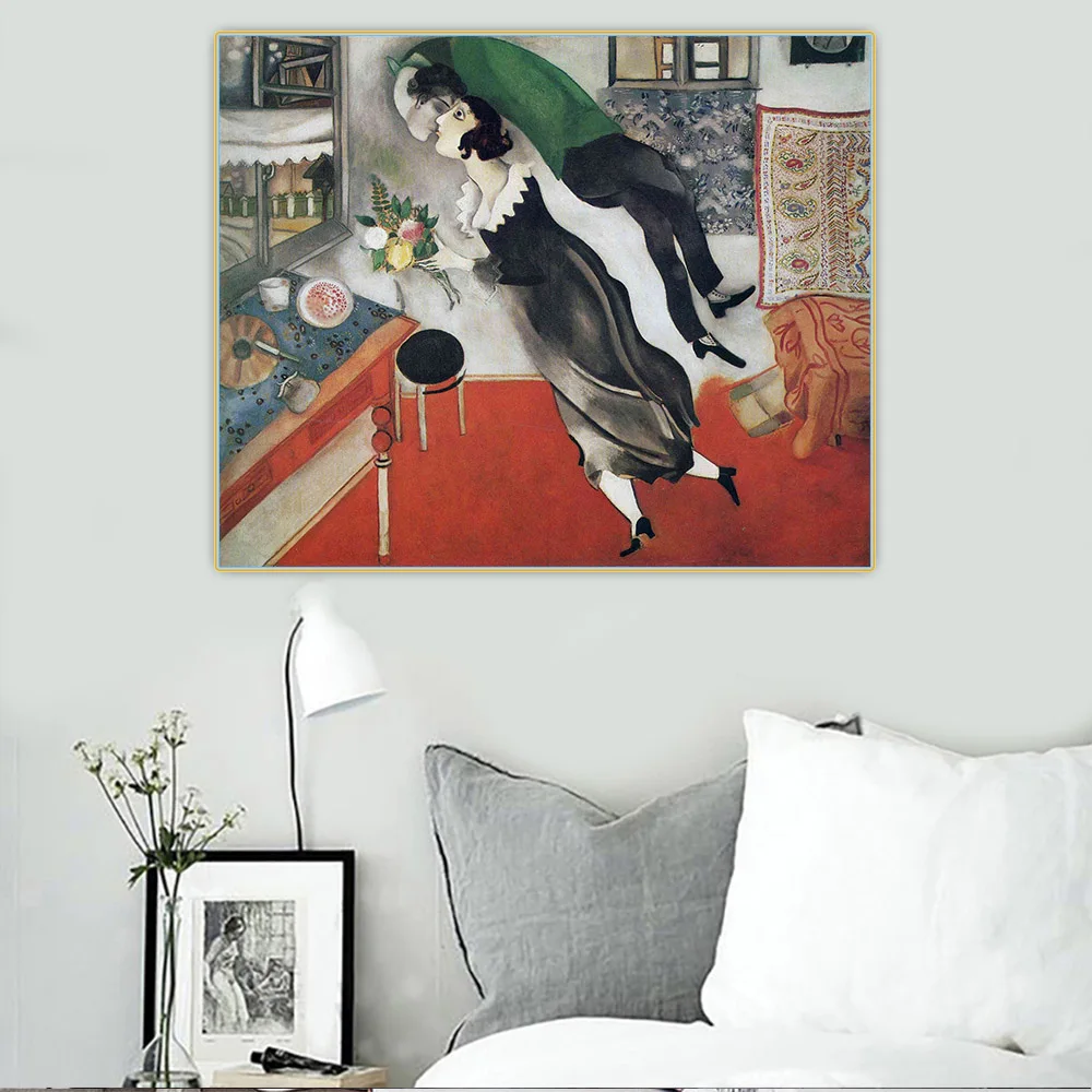 سيتون مارك شاجال 《عيد الميلاد》 لوحة زيتية فنية قماشية عمل فني شهير ملصق صورة جدار خلفية ديكور ديكور المنزل #1