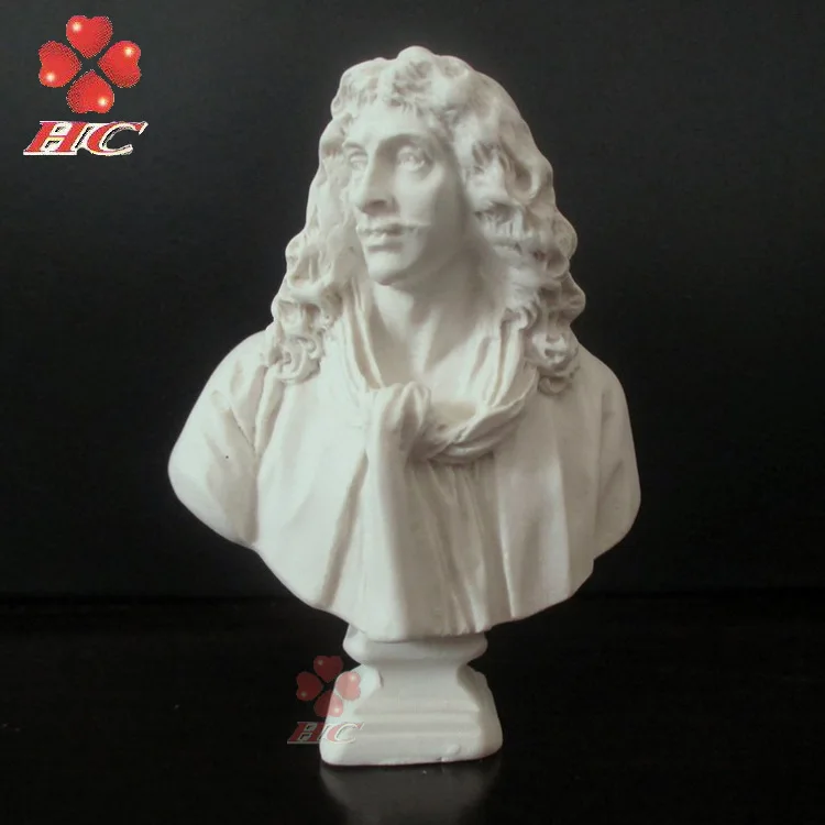 Great Writer Moliere 7cm High Mini Resin Imitation Plaster Statuette European Sculpture Desktop Decoration Decor