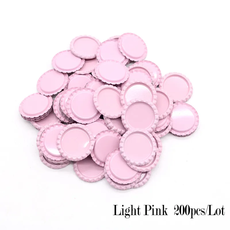 200pcs/lot 25mm Inside Colored Round Flattened Bottle Caps for DIY Hairbow Crafts Hair Bows Necklace Jewelry Accessories