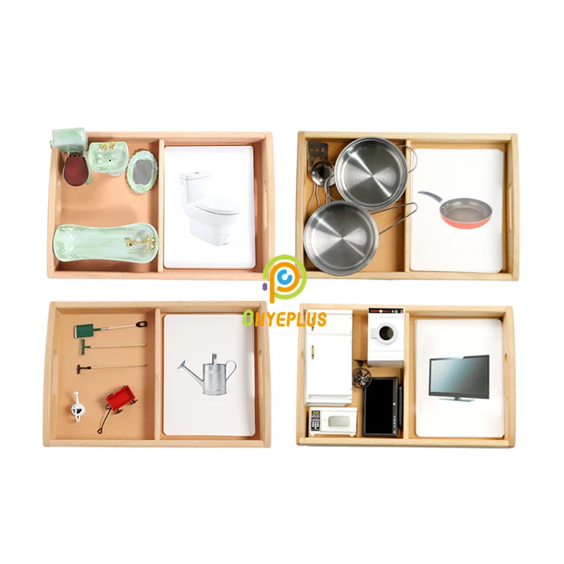 Montessori Language Objects Sorting and Matching Game for Children Early Learning Resources Electrical Device/ Kitchen/ Bathroom