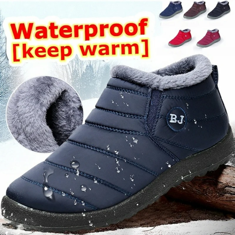 Stivali da uomo scarpe invernali leggere per uomo stivali da neve calzature invernali impermeabili Plus Size 47 Slip on stivali invernali alla