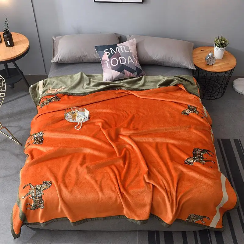 

Modern Light Luxury Blanket Flannel Warm Soft Skin-friendly Throw Blanket For Sofa Bed Cover Shawl Blanket Home Textile