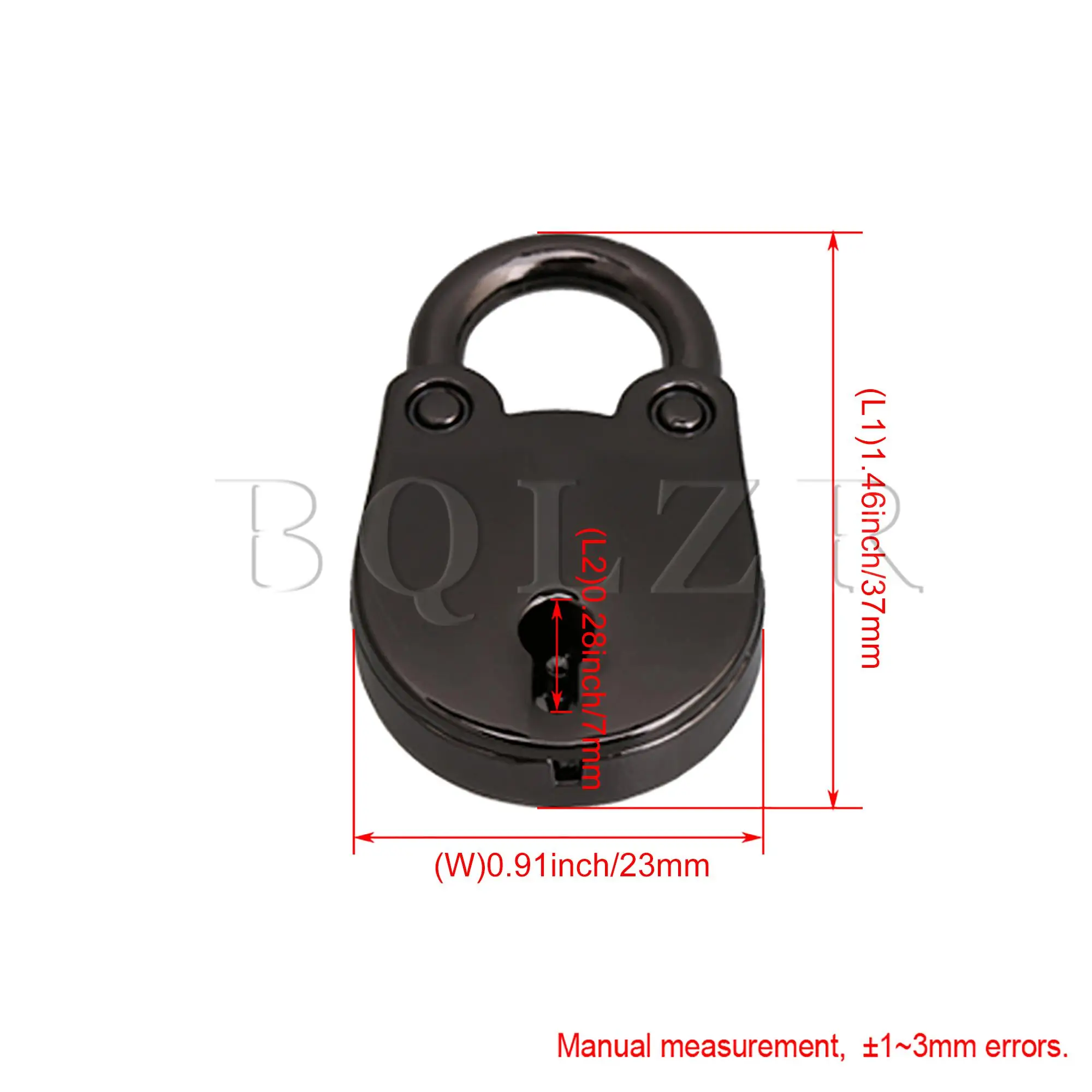 10PCS BQLZR Zinc Alloy Mini Luggage Box Padlock with Keys Black