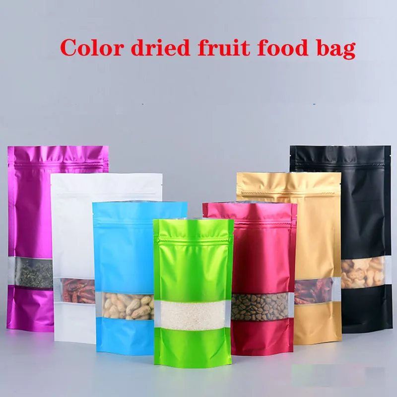 

Color self-sealing bag flower tea sealed pocket dried fruit snack powder self-supporting Chinese Medicine Bait packaging bag