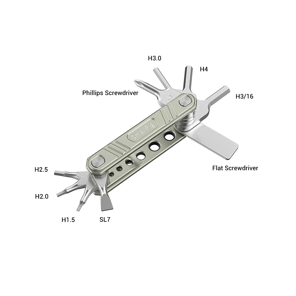 SMALLRIG Universal Folding Tool Multi-Tool for Videographers, Tool Set with Nine Functional Tools Included Multi-Tool for Camera